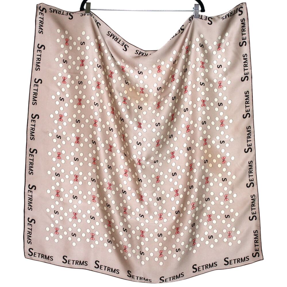 SETRMS 100% Silk Multi Color Patterned Square Large Scarf - Picture 2 of 5